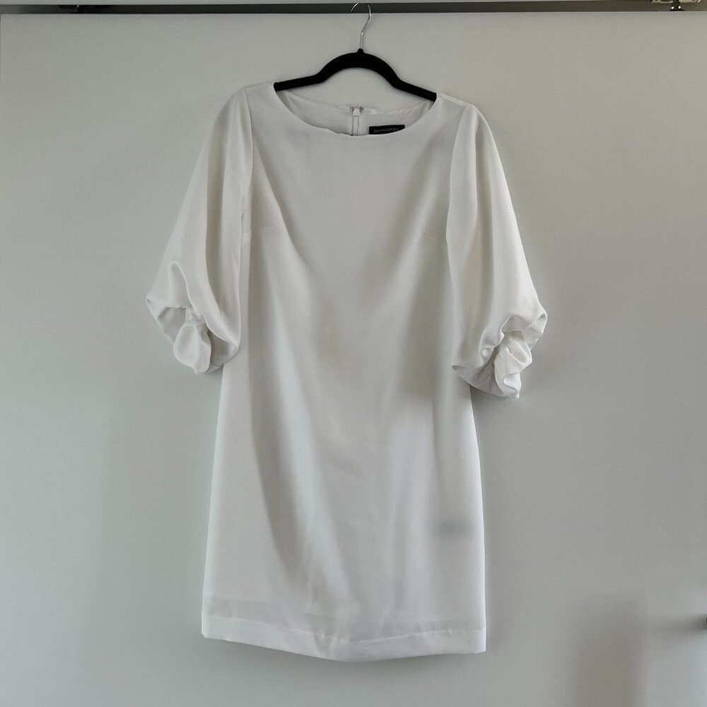 Banana Republic White Puff Sleeve Mini Dress